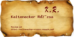 Kaltenecker Rózsa névjegykártya